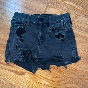 SO High Rise Curvy Shortie Black Denim Shorts